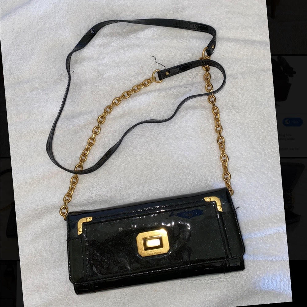 JUICY COUTURE patent leather wallet with strap